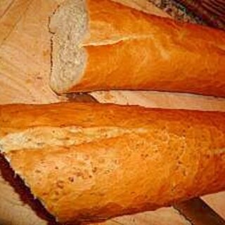 小麦胚芽と生クリームでふんわり健康フランスパン